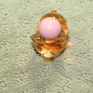 Vintage Avon Pig Roses Roses Cologne Pig Clear Glass Bottle Pink Cap Collectible